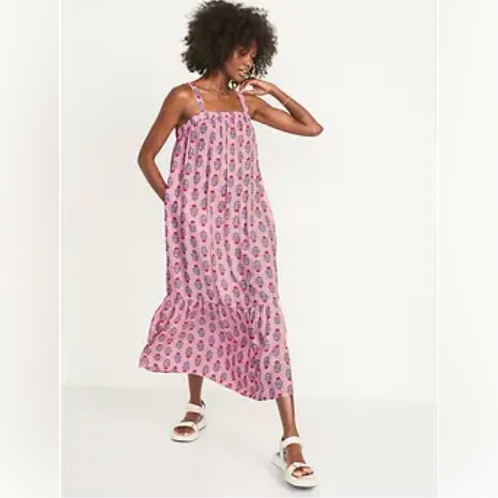 Sleeveless Tie-Back Cutout Maxi Swing Dress - XL